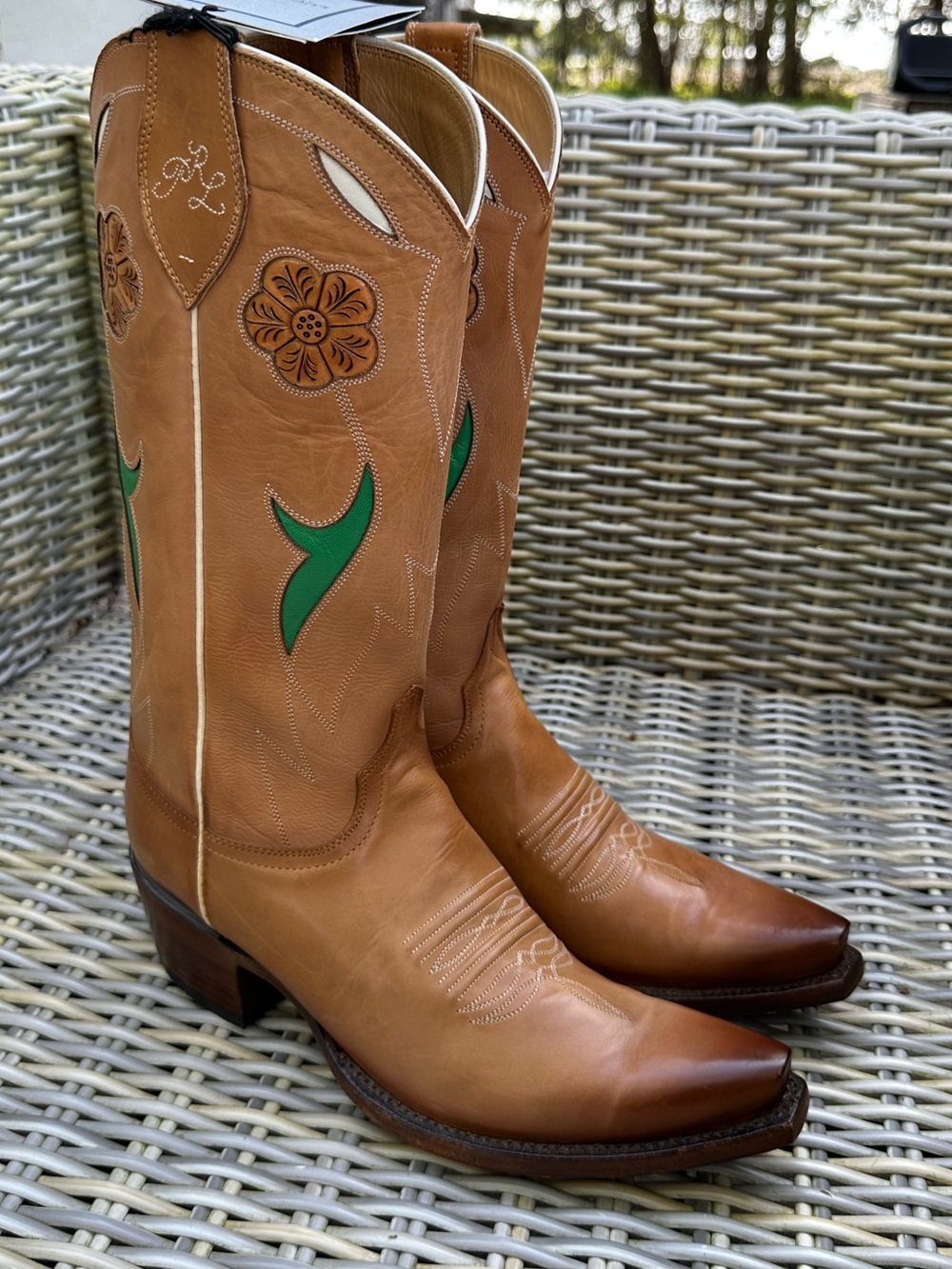 NWT Lucchese x Ralph Lauren Polo Western Boots 10 Cowboy Cowgirl Tobacco USA - Picture 7 of 13